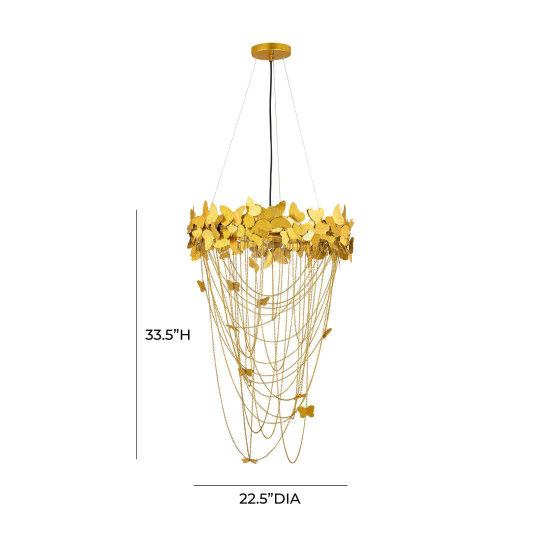 Butterfly Gold Chandelier