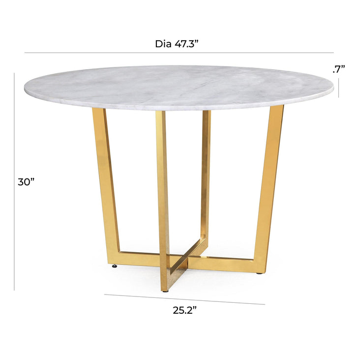 Maxim White Marble Dining Table