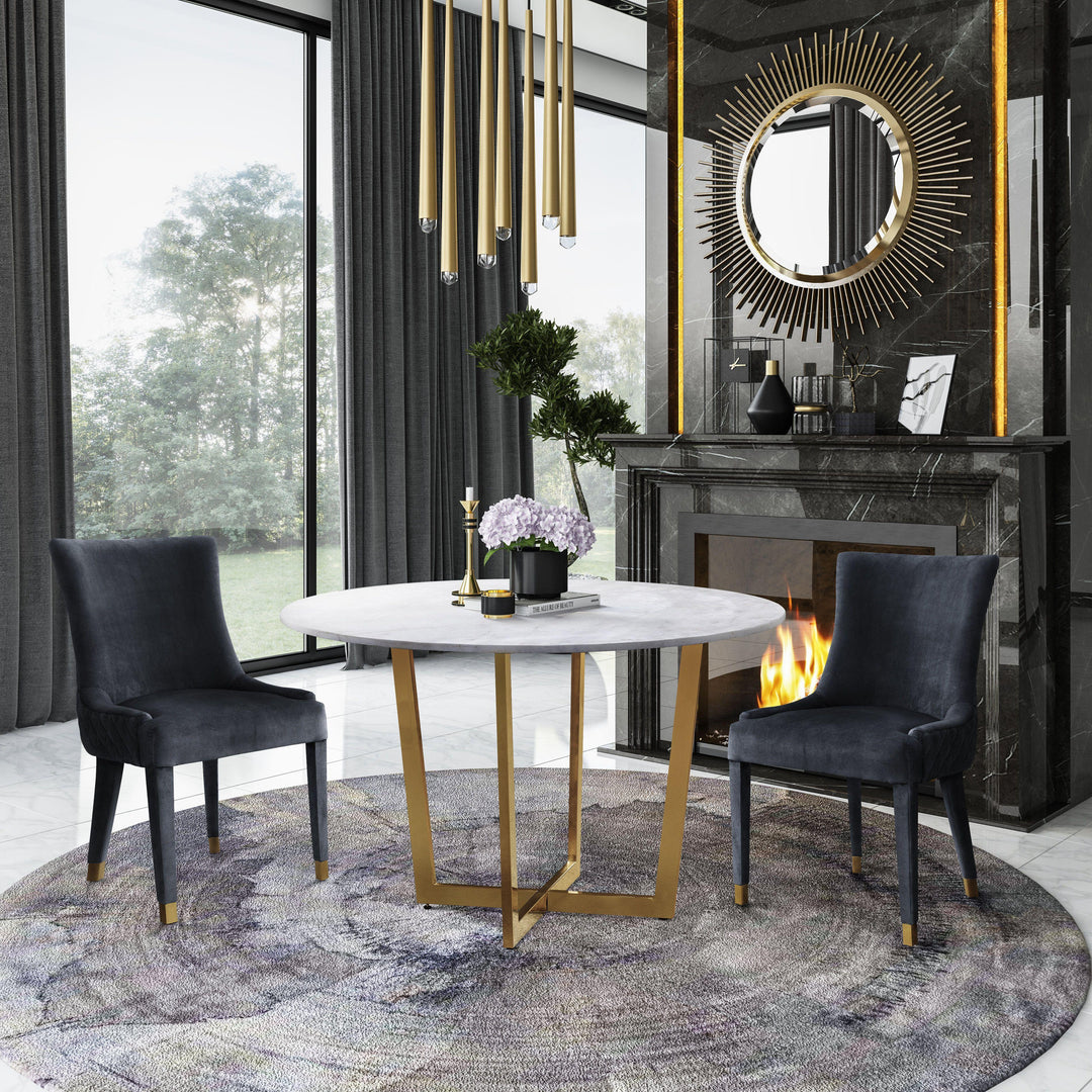 Maxim White Marble Dining Table