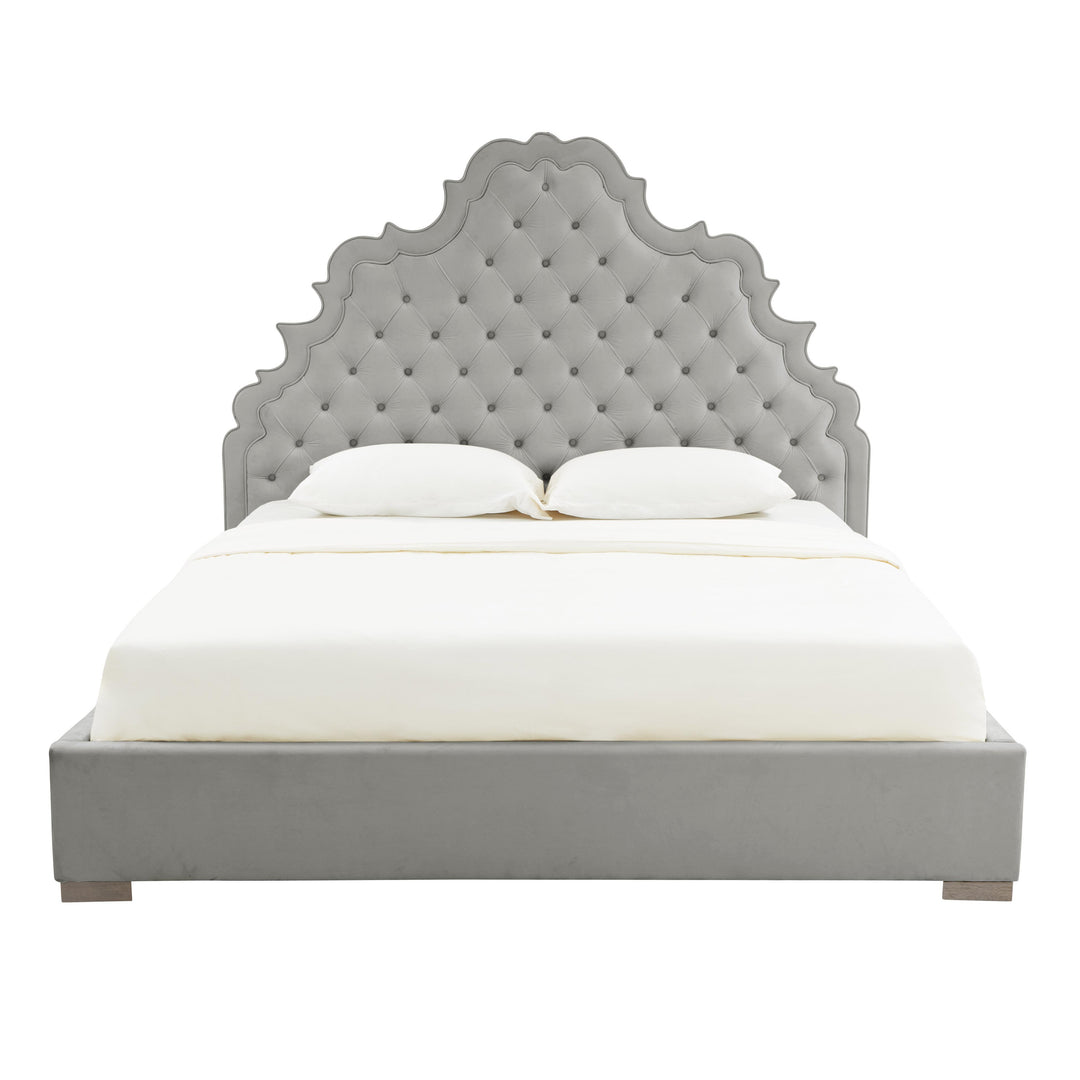 Carolina Grey Velvet Bed in Queen