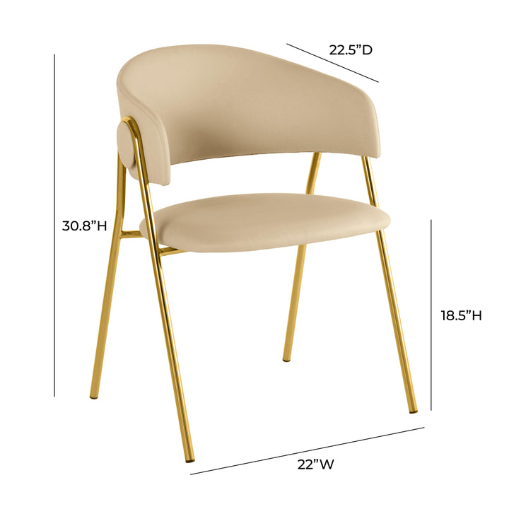 Lara Cream Vegan Leather Dining Chair - Set of 2