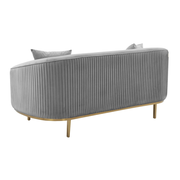 Michelle Light Grey Pleated Loveseat