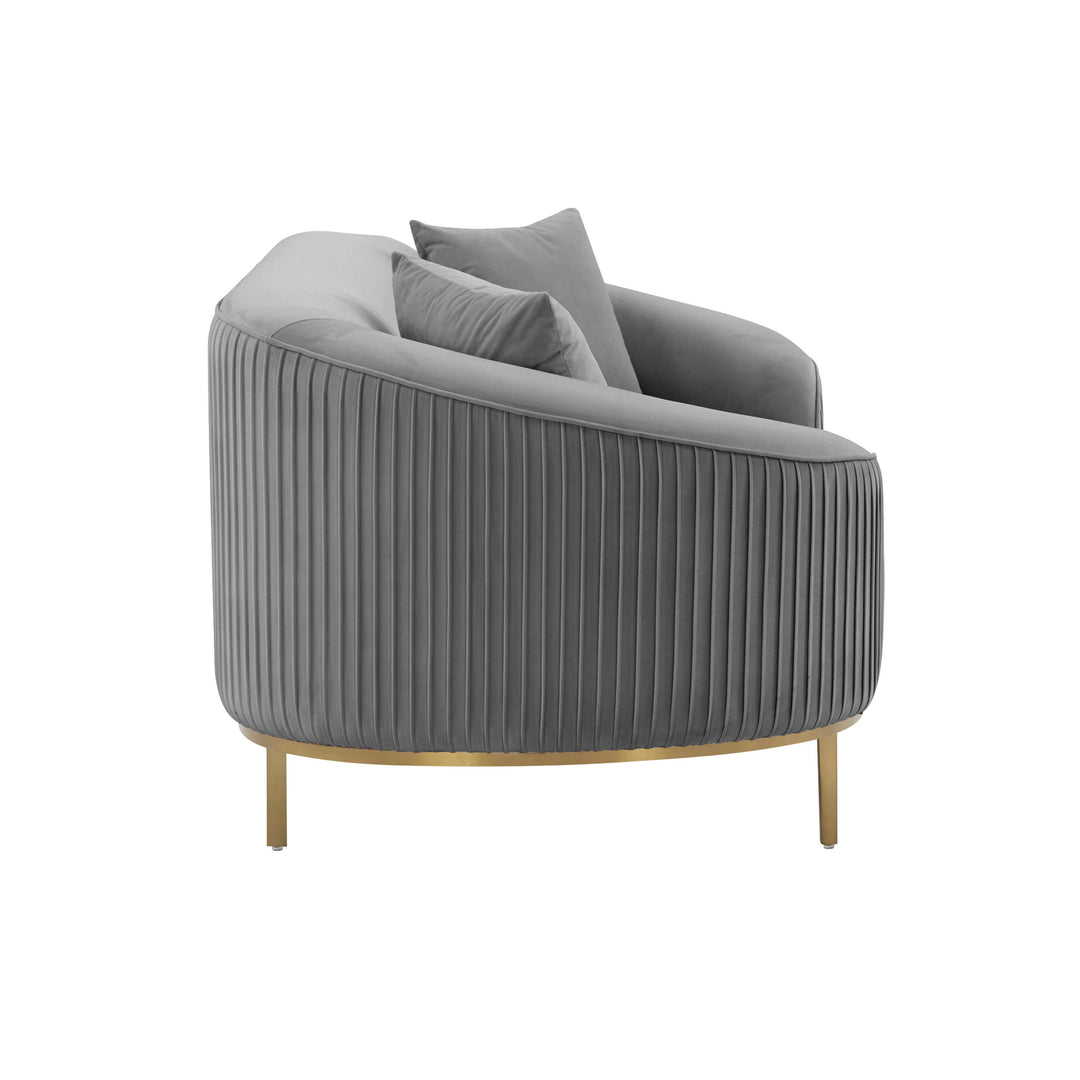 Michelle Light Grey Pleated Loveseat