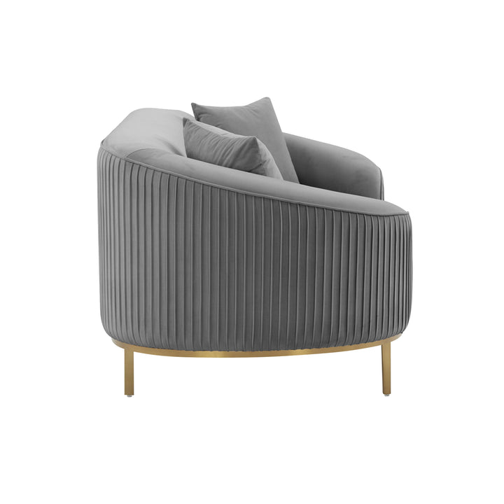 Michelle Light Grey Pleated Loveseat