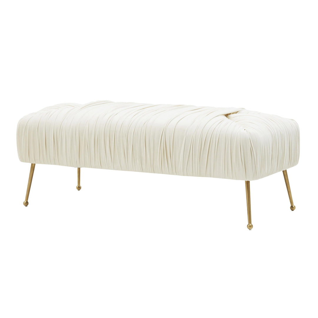 Jessica Cream Velvet Bench