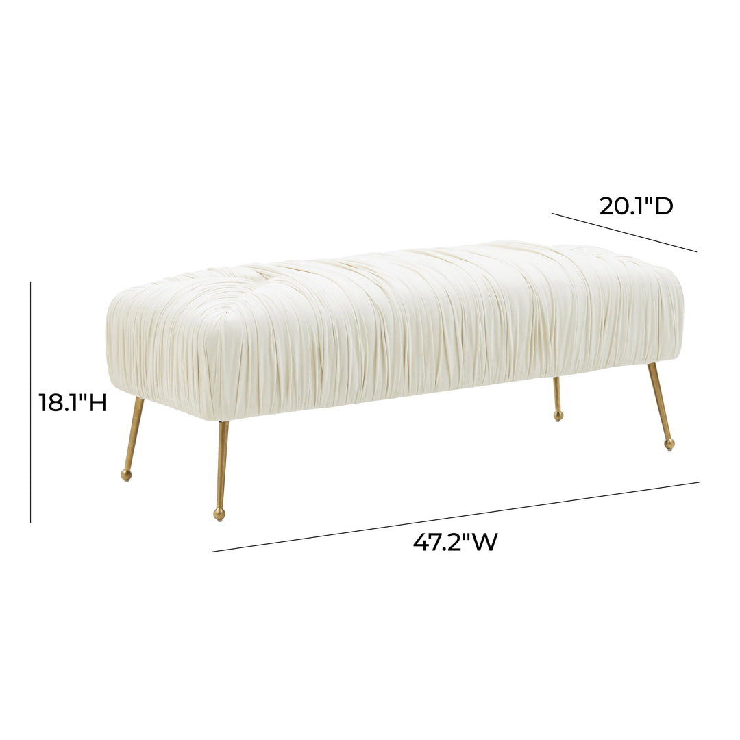 Jessica Cream Velvet Bench