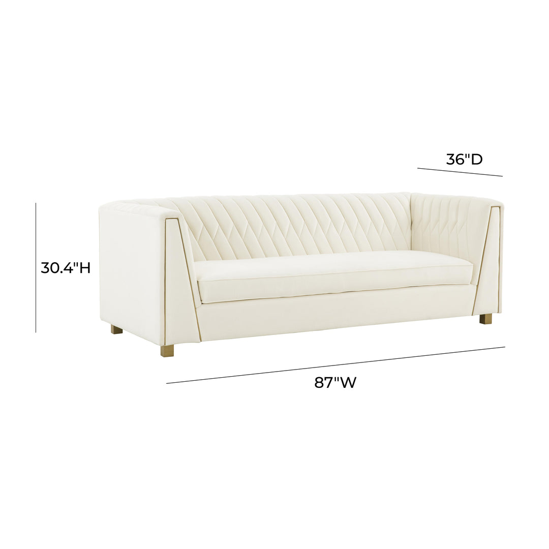 Wafa Cream Velvet Sofa