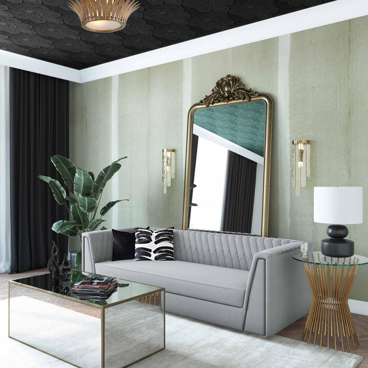 Wafa Light Grey Velvet Sofa