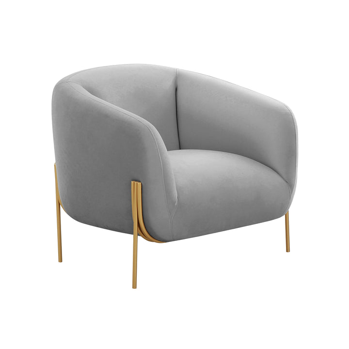 Kandra Grey Velvet Accent Chair
