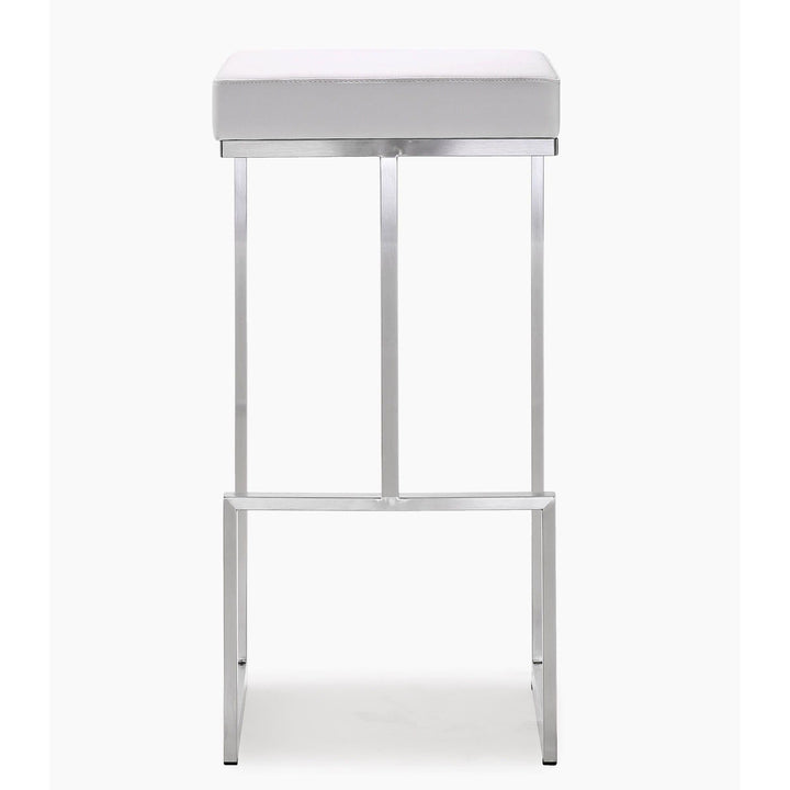 Ferrara White Stainless Steel Barstool - Set of 2