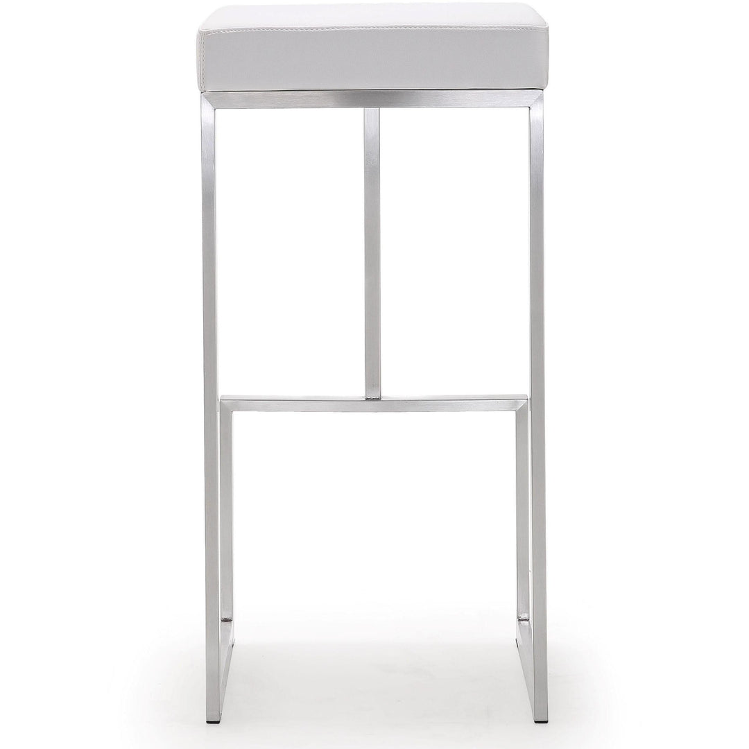 Ferrara White Stainless Steel Barstool - Set of 2