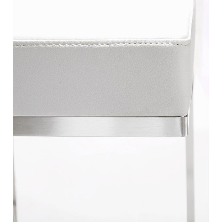Ferrara White Stainless Steel Barstool - Set of 2