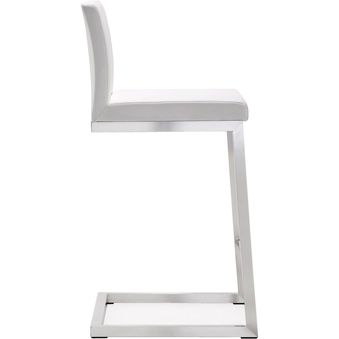 Parma White Stainless Steel Counter Stool - Set of 2