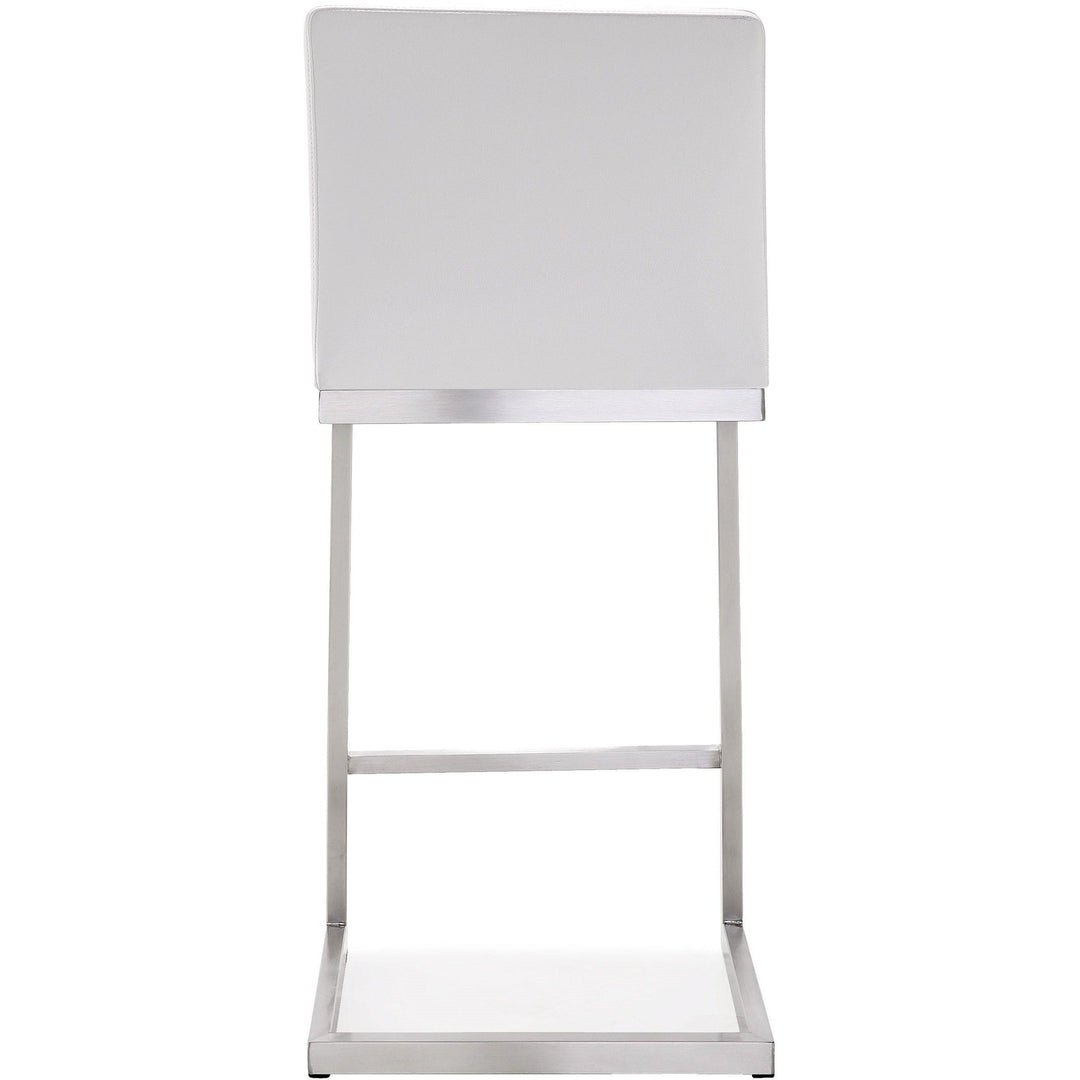 Parma White Stainless Steel Counter Stool - Set of 2