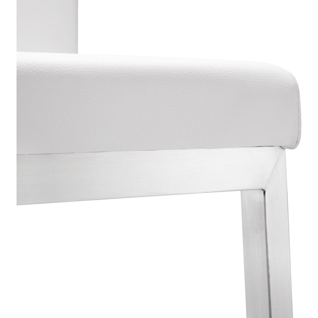 Parma White Stainless Steel Counter Stool - Set of 2