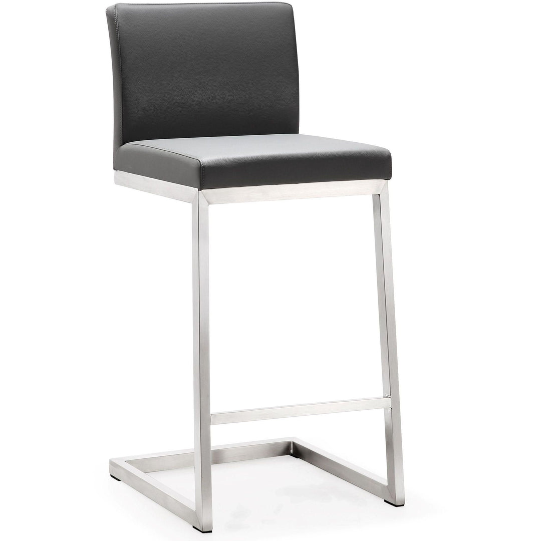 Parma Grey Stainless Steel Counter Stool - Set of 2