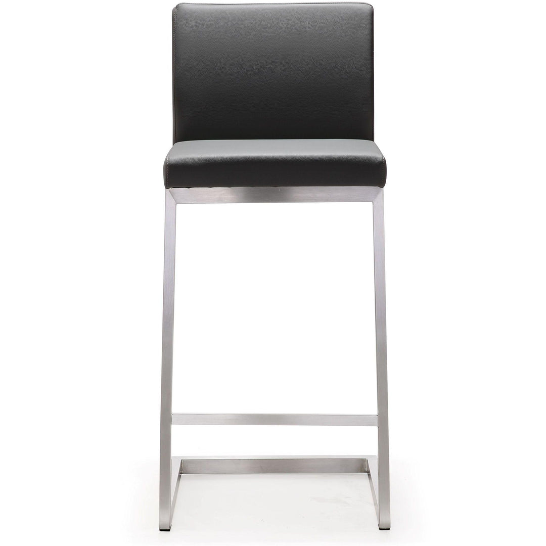 Parma Grey Stainless Steel Counter Stool - Set of 2