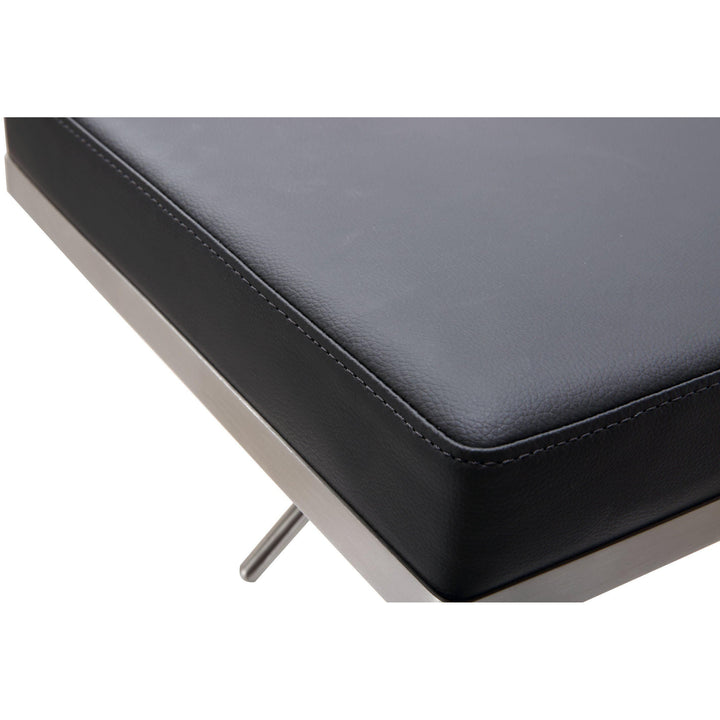 Bari Black Stainless Steel Adjustable Barstool