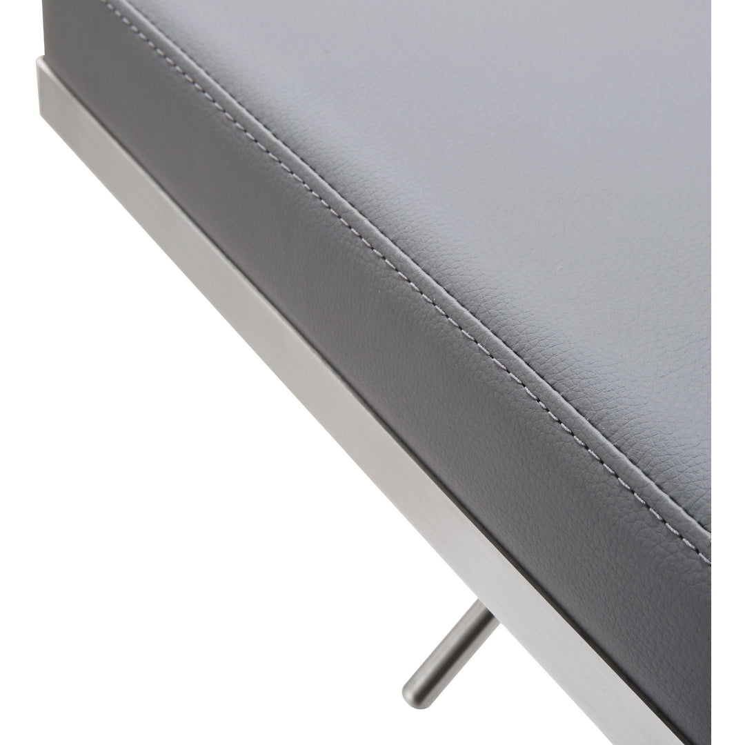 Bari Grey Stainless Steel Adjustable Barstool