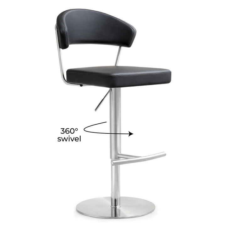 Cosmo Black Stainless Steel Barstool