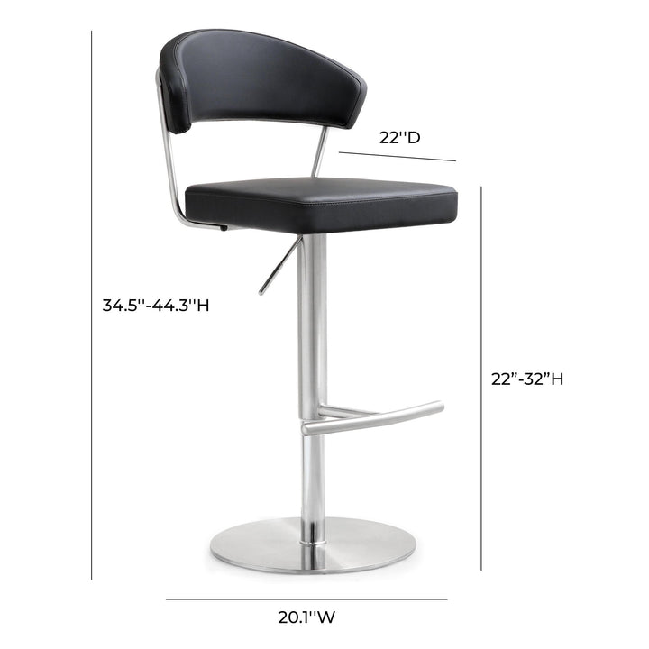 Cosmo Black Stainless Steel Barstool