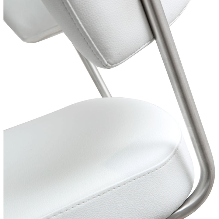 Cosmo White Stainless Steel Barstool