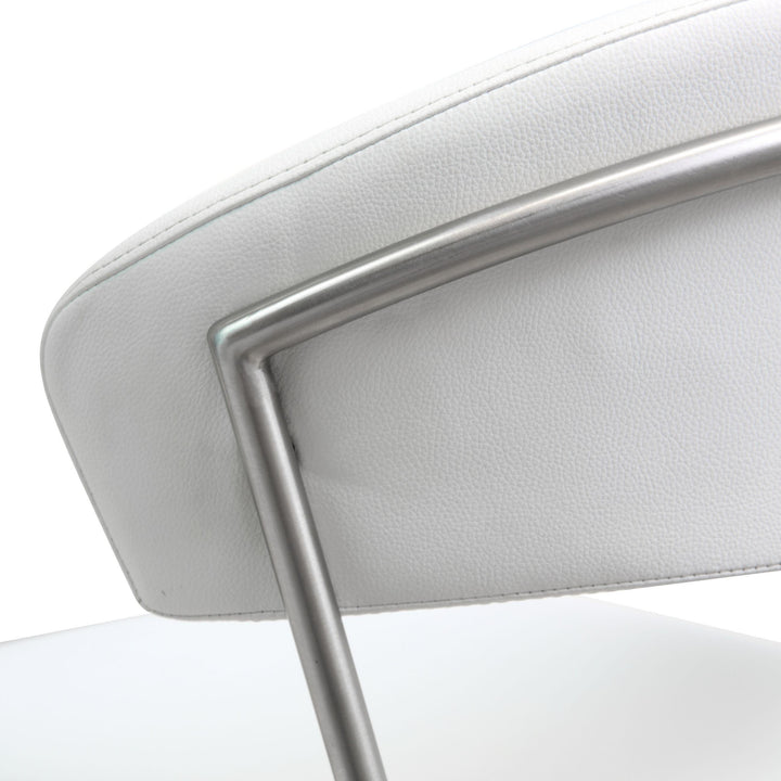 Cosmo White Stainless Steel Barstool