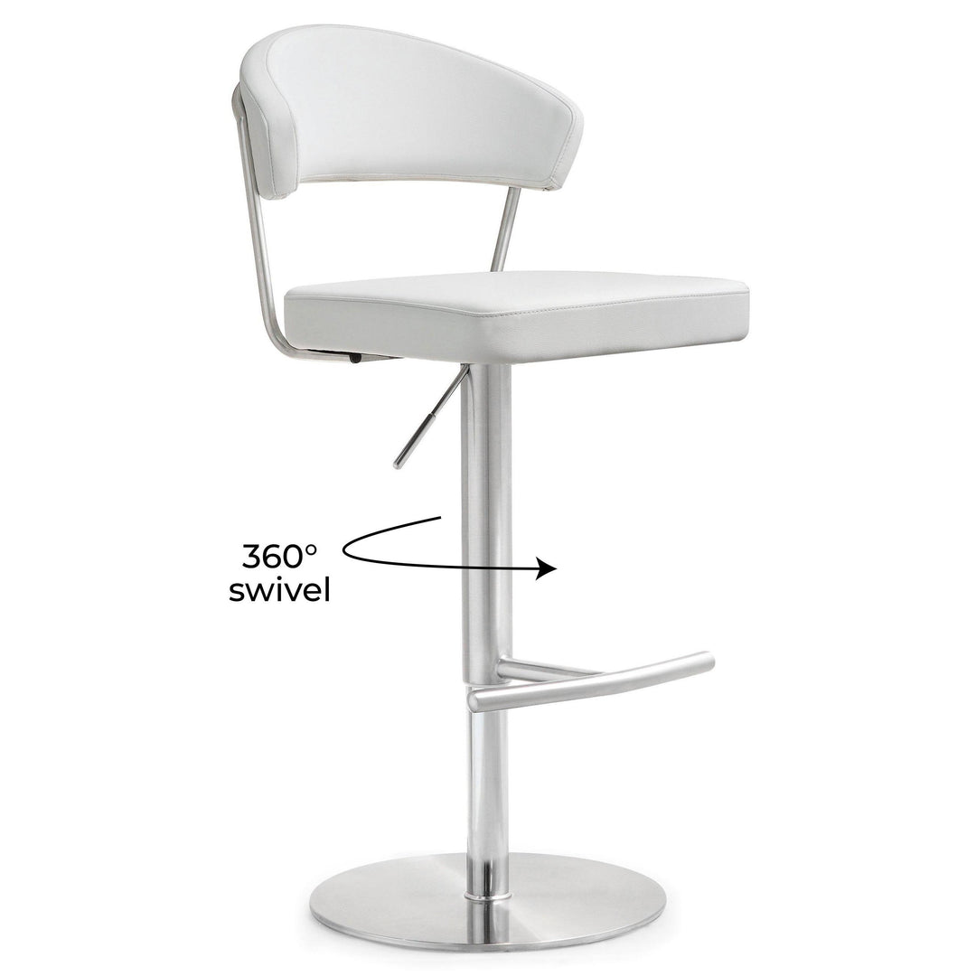 Cosmo White Stainless Steel Barstool
