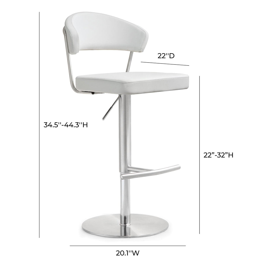 Cosmo White Stainless Steel Barstool