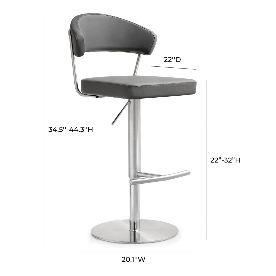 Cosmo Grey Stainless Steel Barstool