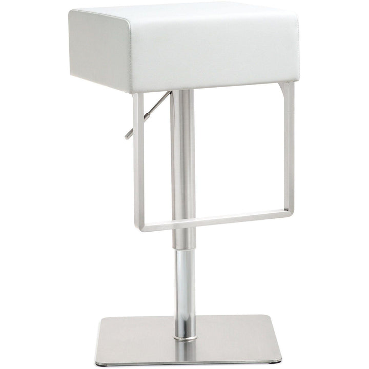 Seville White Stainless Adjustable Barstool