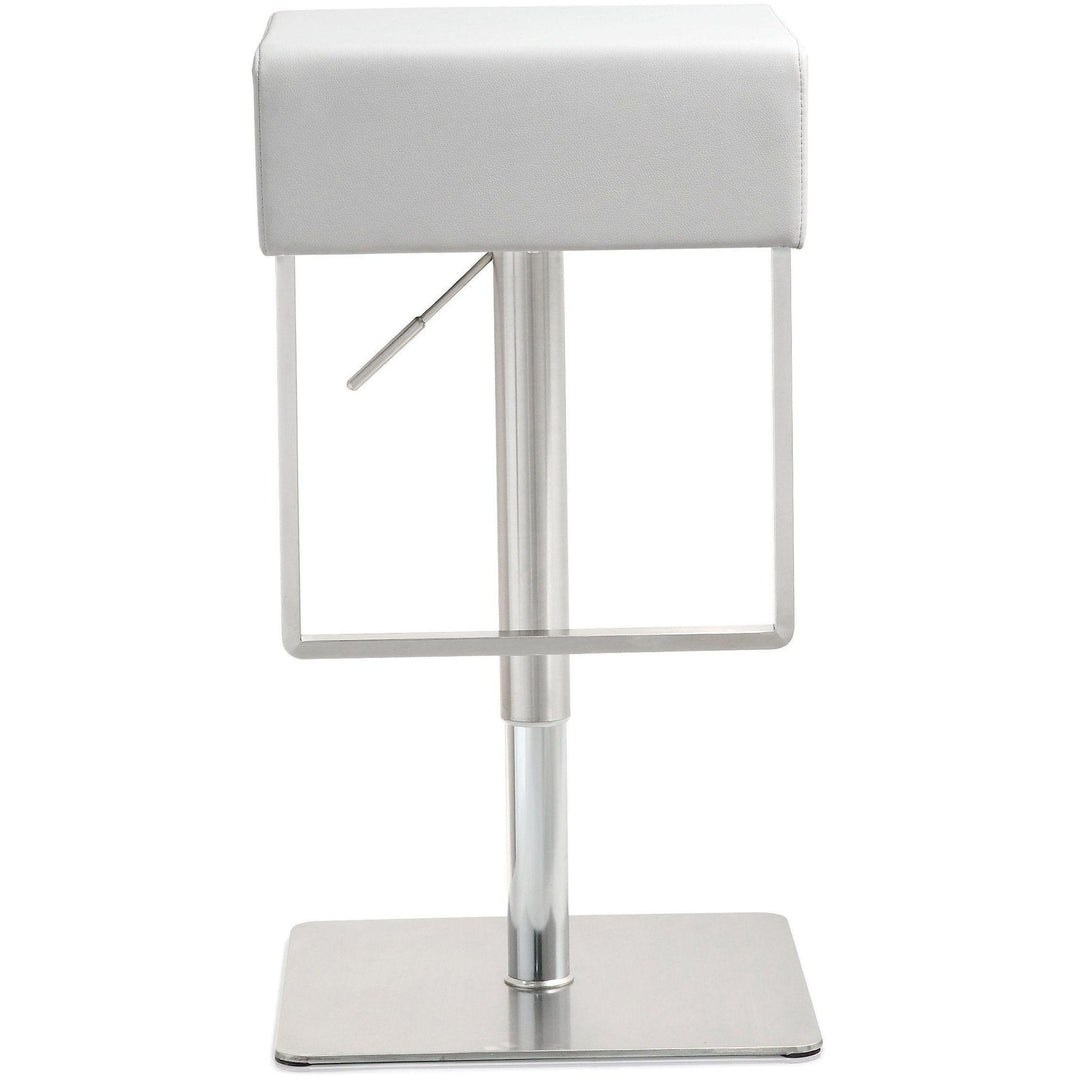 Seville White Stainless Adjustable Barstool