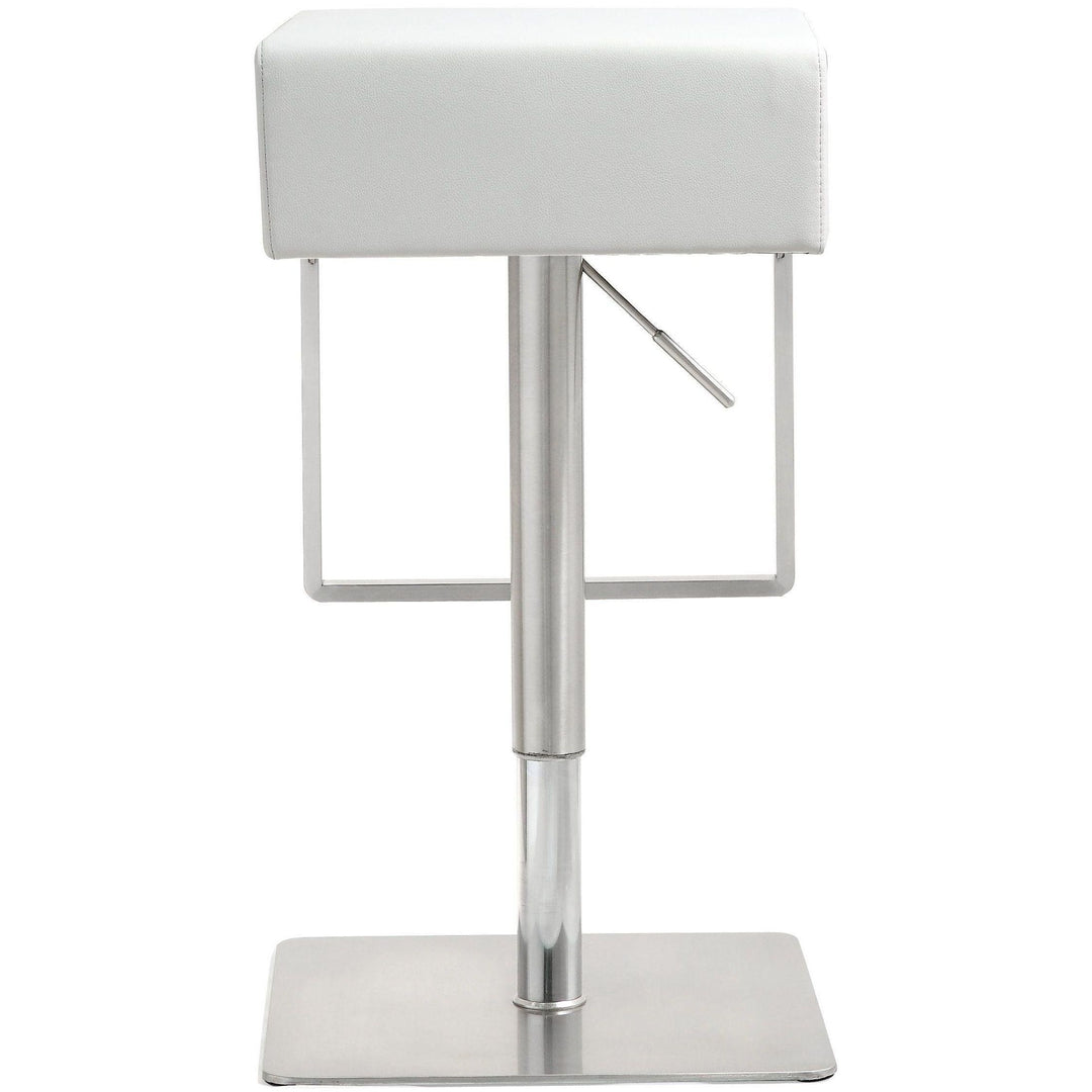 Seville White Stainless Adjustable Barstool