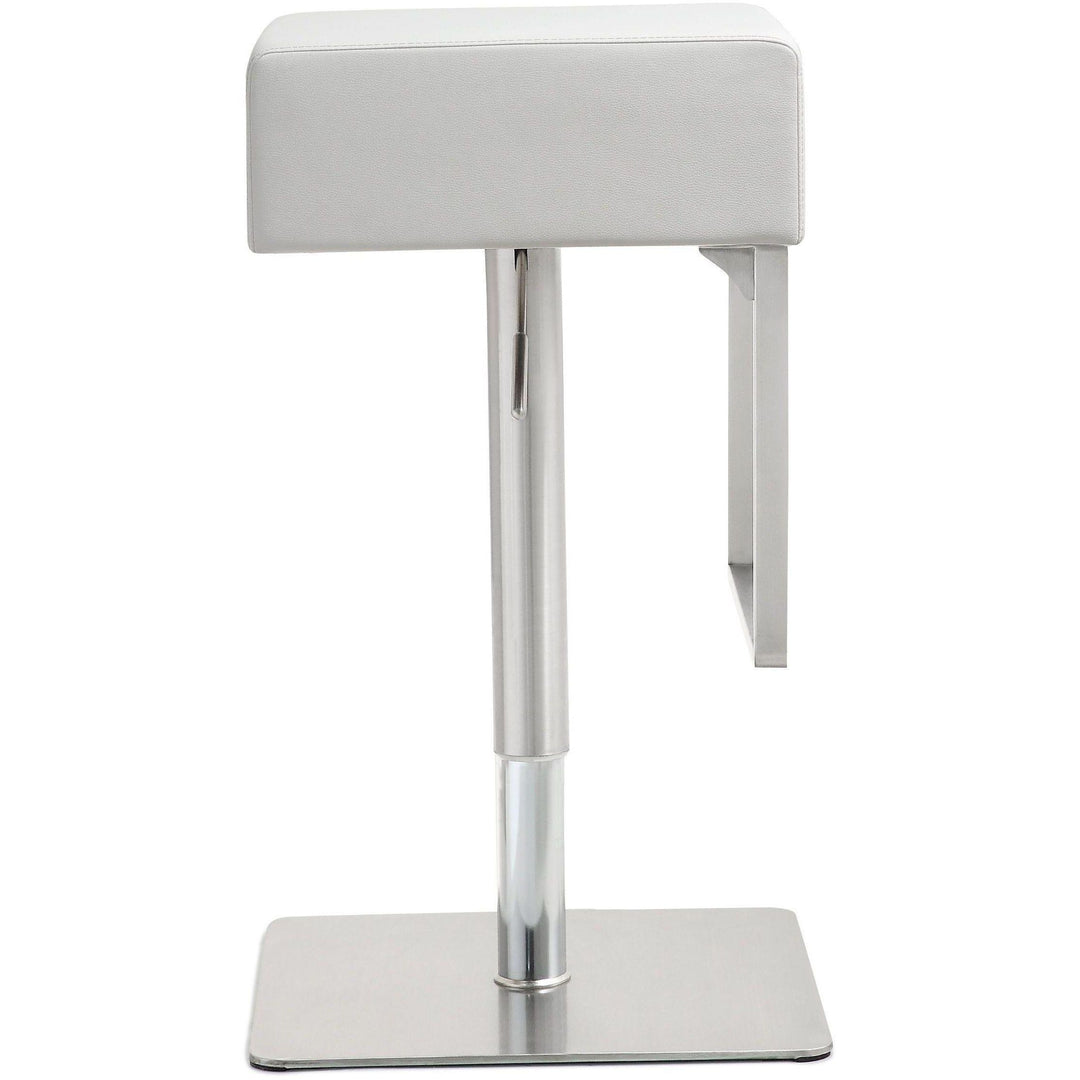 Seville White Stainless Adjustable Barstool