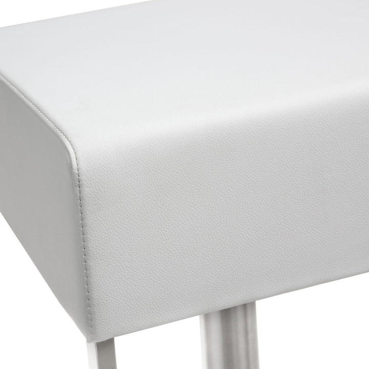 Seville White Stainless Adjustable Barstool
