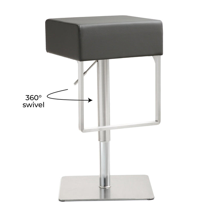 Seville Grey Stainless Adjustable Barstool