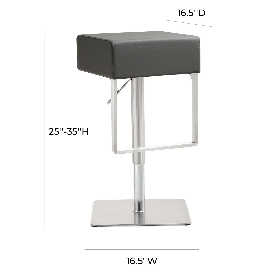 Seville Grey Stainless Adjustable Barstool