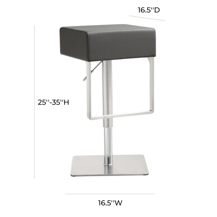Seville Grey Stainless Adjustable Barstool