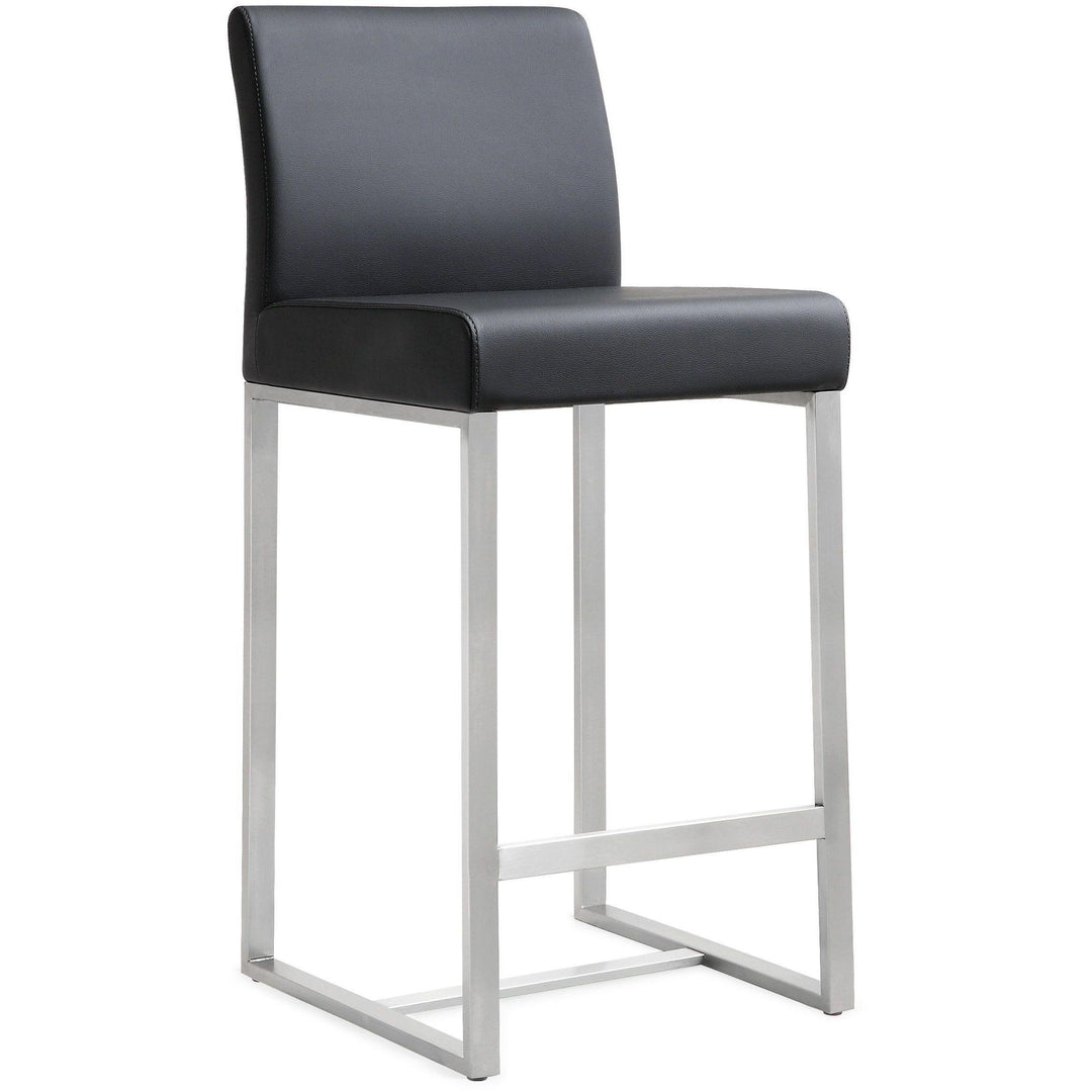 Denmark Black Stainless Steel Counter Stool (Set of 2)