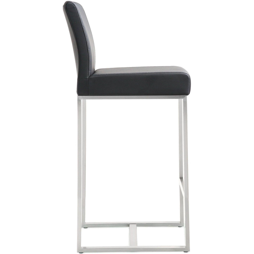 Denmark Black Stainless Steel Counter Stool (Set of 2)