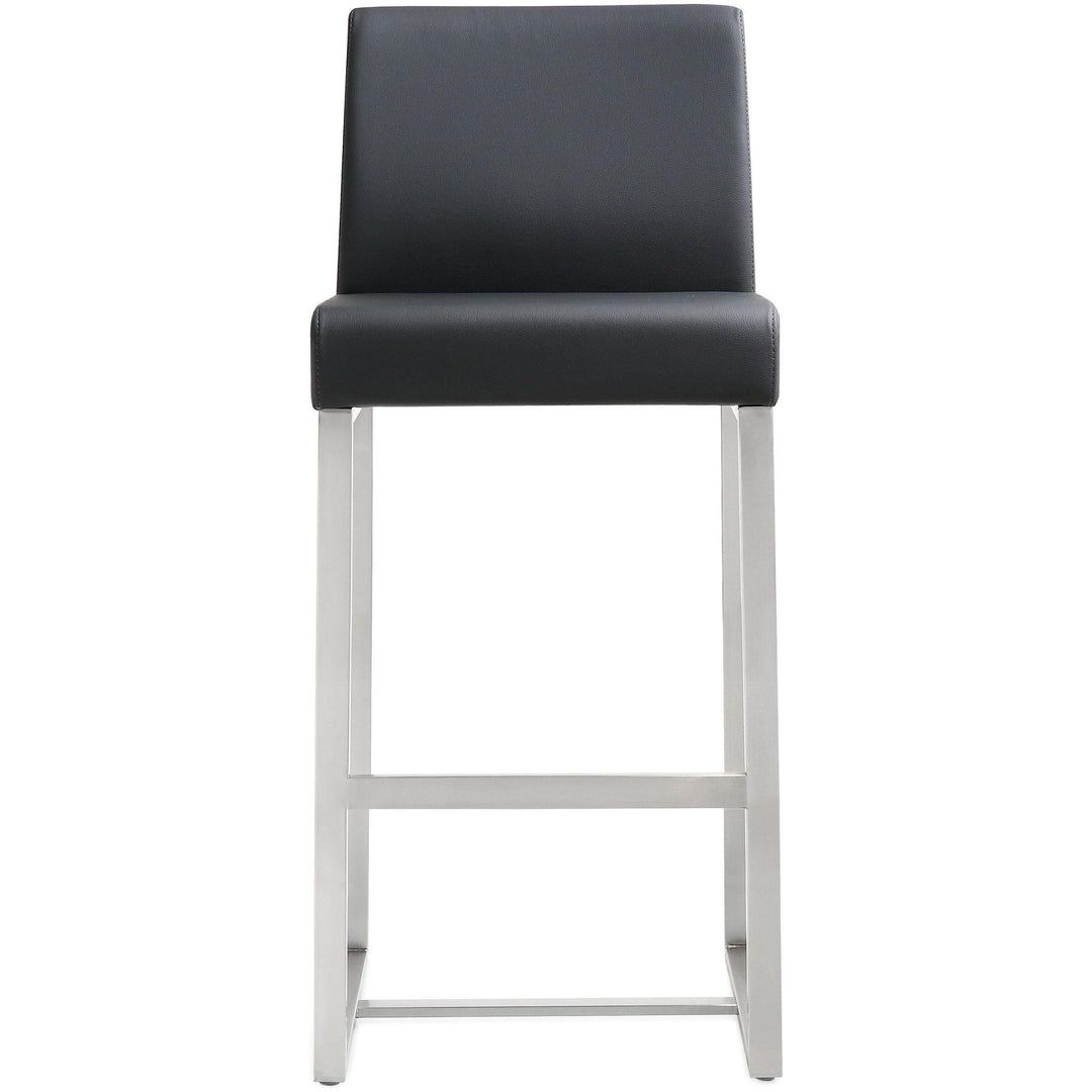 Denmark Black Stainless Steel Counter Stool (Set of 2)