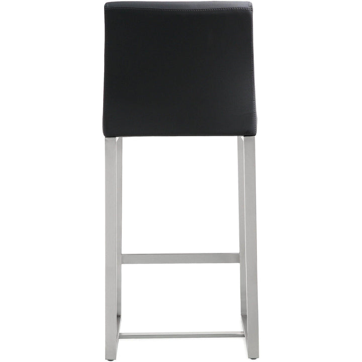 Denmark Black Stainless Steel Counter Stool (Set of 2)