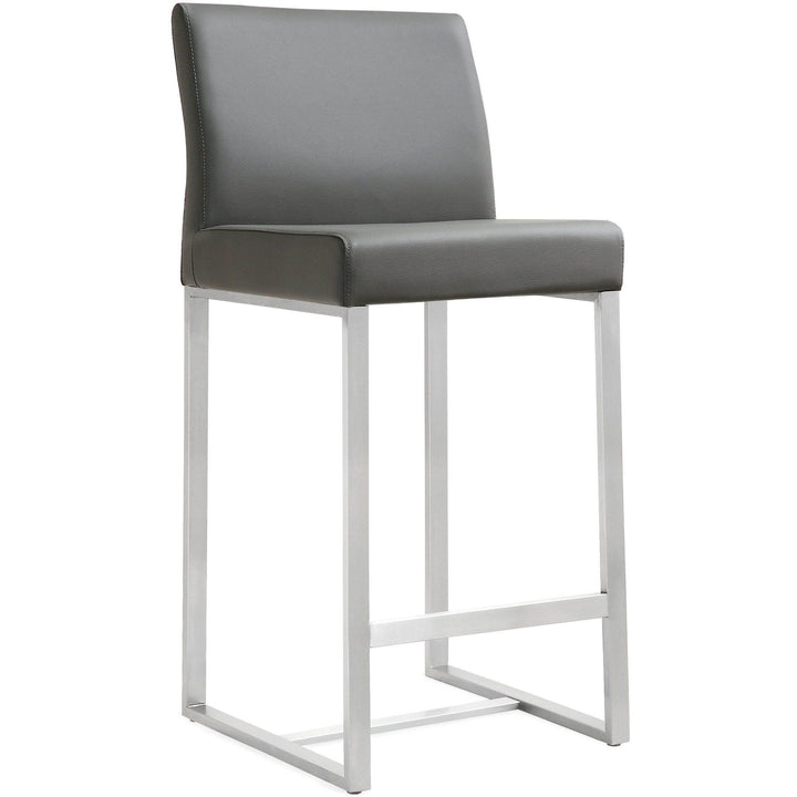 Denmark Grey Stainless Steel Counter Stool (Set of 2)