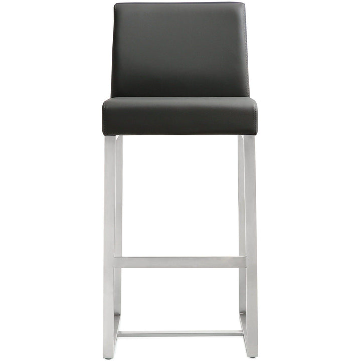 Denmark Grey Stainless Steel Counter Stool (Set of 2)