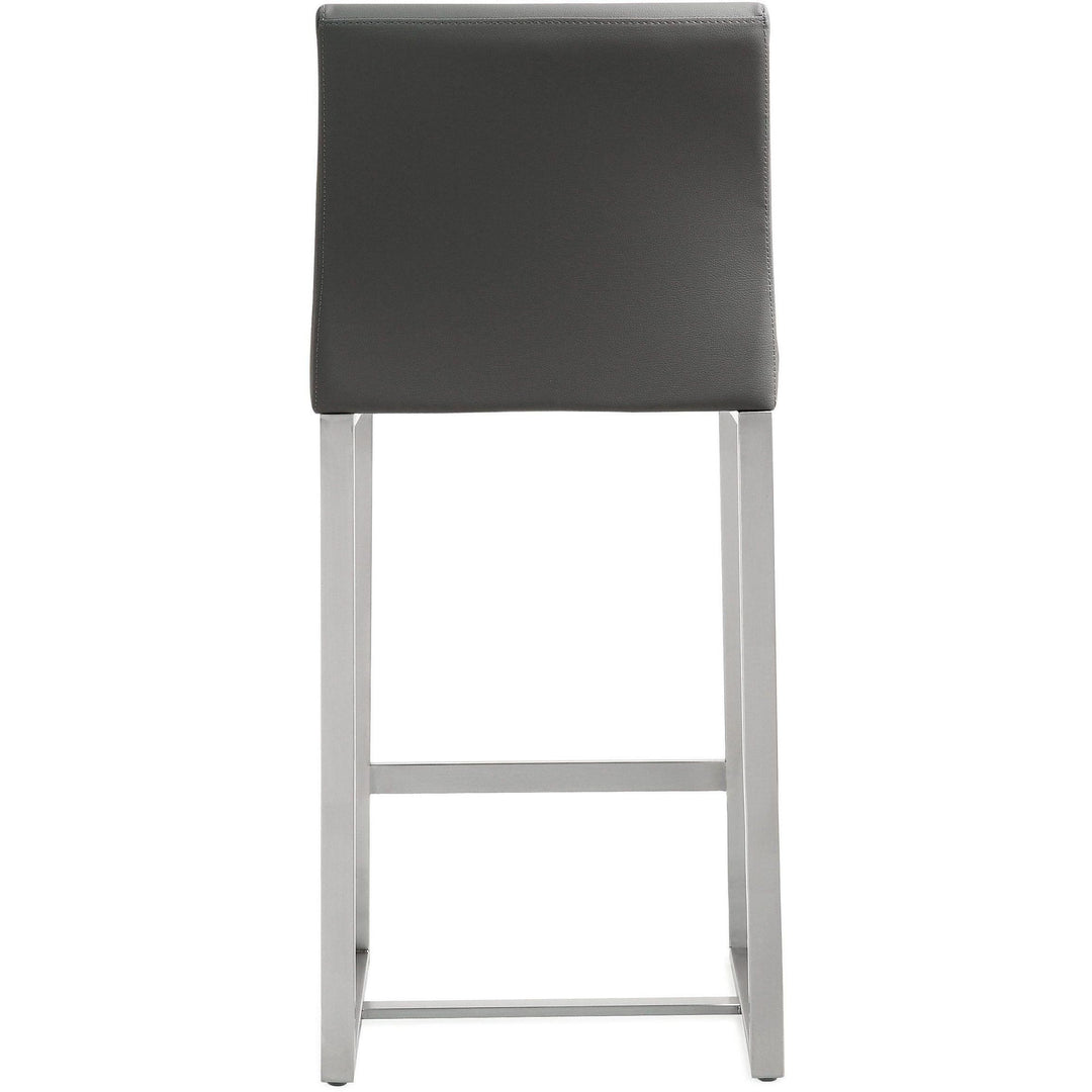 Denmark Grey Stainless Steel Counter Stool (Set of 2)