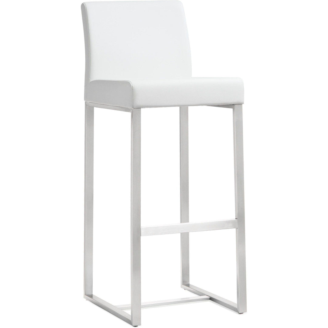 Denmark White Stainless Steel Barstool (Set of 2)