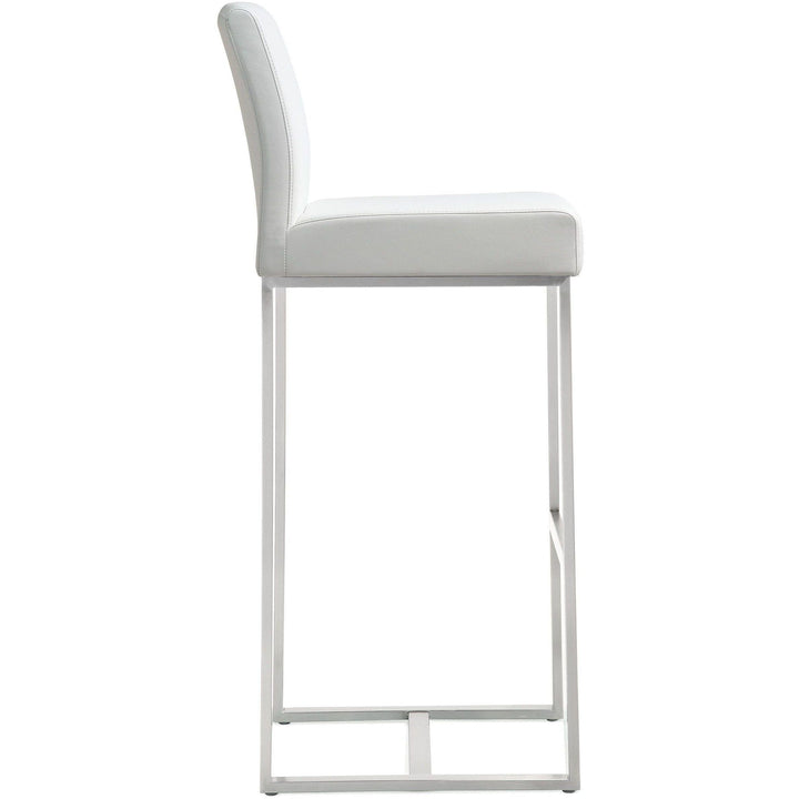 Denmark White Stainless Steel Barstool (Set of 2)