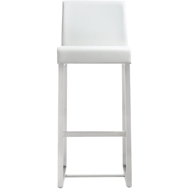 Denmark White Stainless Steel Barstool (Set of 2)