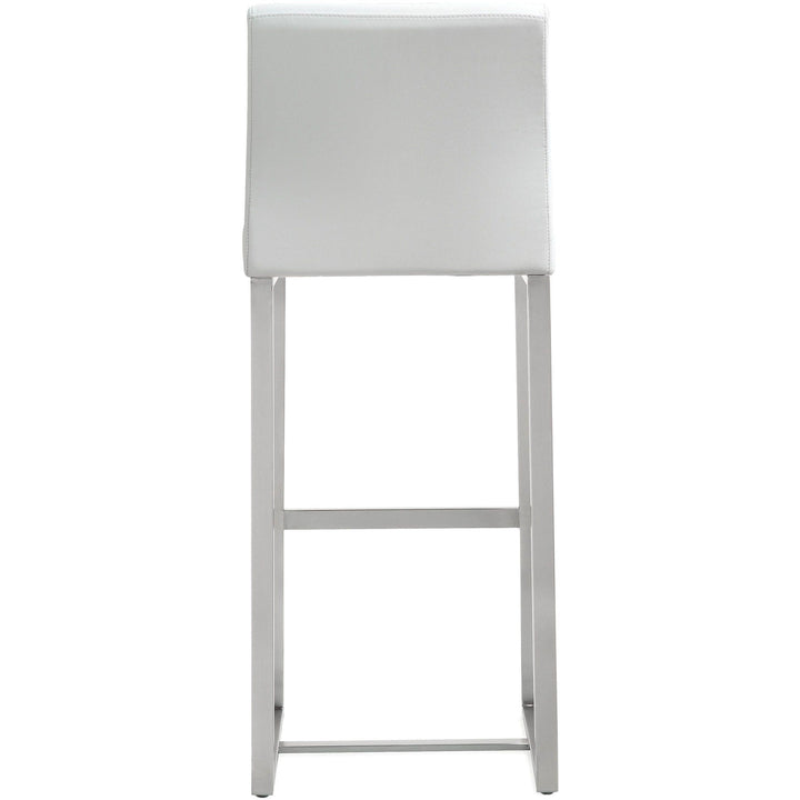 Denmark White Stainless Steel Barstool (Set of 2)