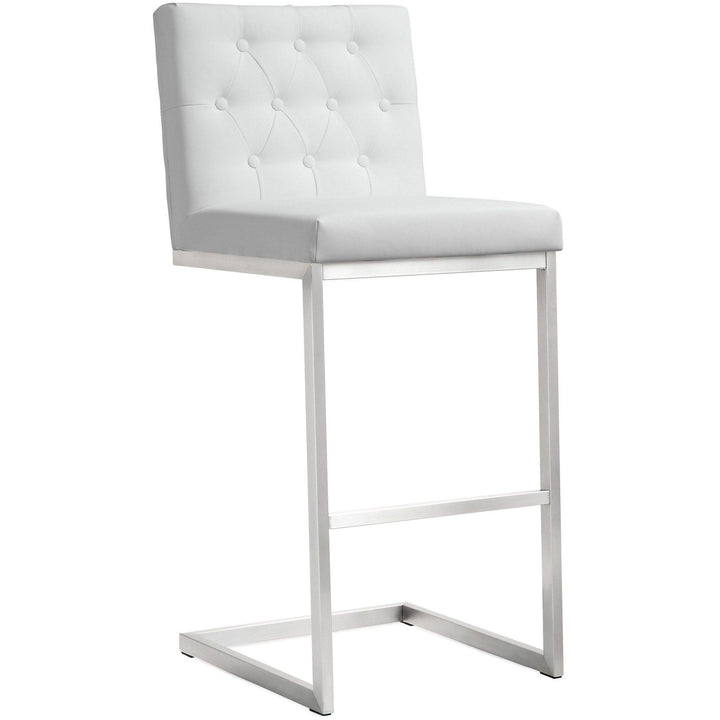 Helsinki White Stainless Steel Barstool - Set of 2